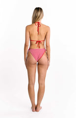 9.0 Swim Wave Red Stripe Tie Bikini Bottoms