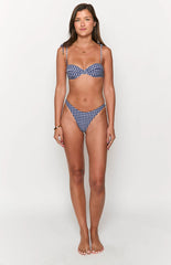 9.0 Swim Bianca Navy Gingham Bikini Top