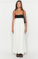 Akari White Contrast Maxi Dress