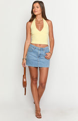 Amora Yellow Crop Top