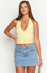 Amora Yellow Crop Top