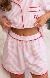 Alexea Pink Stripe Pajama Shorts