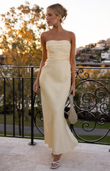 Alexia Yellow Strapless Maxi Dress