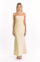 Alexia Yellow Strapless Maxi Dress