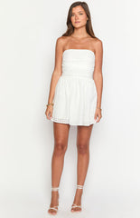 Andy White Strapless Mini Dress