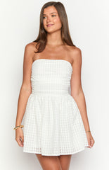 Andy White Strapless Mini Dress