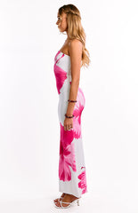 Arizona Pink Floral Print Maxi Dress