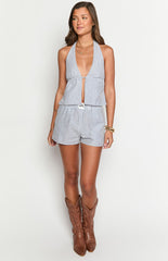 Brad Navy Stripe Boxer Shorts