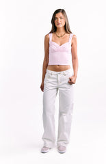 Charli White Low Waist Baggy Leg Jeans