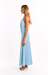 Chevelle Light Blue Halter Maxi dress