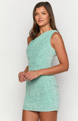 Dayton Teal Sequin Mini Dress