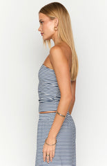 Daisy Navy Stripe Tube Top