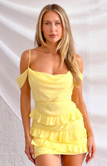 Earle Yellow Mini Dress