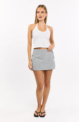 Frazer Blue Stripe Tie Side Mini Skirt