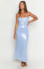 Georgia Blue Sequin Maxi Dress