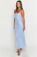 Georgia Blue Sequin Maxi Dress