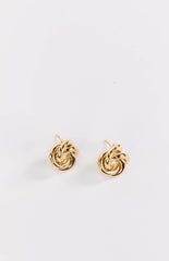 Gold Knot Stud Earrings