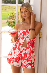 Ailany Red Floral Shorts