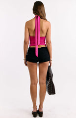 Harlow Hot Pink Halter Top