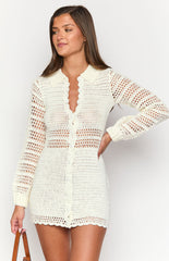 Ingrid Cream Crochet Mini Dress