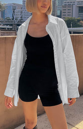 Ivaliah White Oversized Button Up Shirt