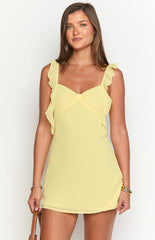 Joyce Yellow Chiffon Mini Dress