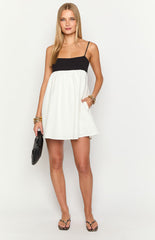 Karia White Contrast Mini Dress
