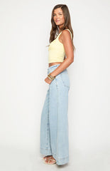 Khali Light Wash Denim Wide Leg Jeans