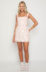 Layla Pink Floral Tie Back Mini Dress