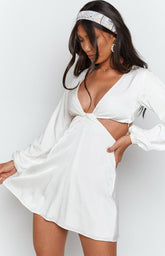 Mars Twist Mini Dress White