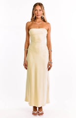 Maddix Yellow Strapless Formal Maxi Dress