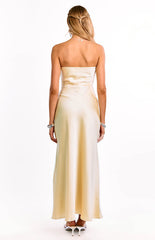 Maddix Yellow Strapless Formal Maxi Dress
