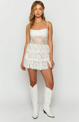 My Darling White Lace Mini Dress