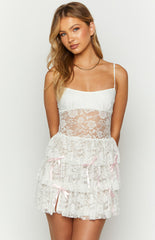My Darling White Lace Mini Dress