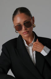 Otra Eyewear Sorrento Brown/Gold Aviator Sunglasses
