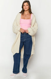 Peonie Cream Knit Cardigan