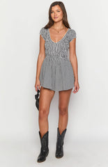 Raldo Black Gingham Playsuit