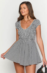 Raldo Black Gingham Playsuit