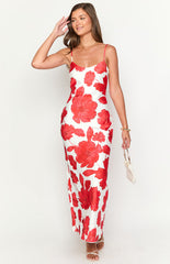 Renesmee Red Anemone Floral Print Maxi Dress