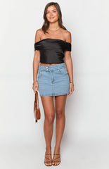 Ria Light Wash Denim Mini Skirt