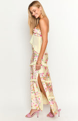 Saldana Yellow Bloom Maxi Skirt