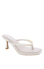 Selena Ivory Pearl Detail Thong Heels