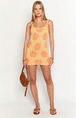 Sunie Yellow Knit Mini Dress