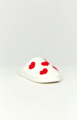 Sweetheart Sole White Love Heart Slippers