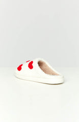 Sweetheart Sole White Love Heart Slippers