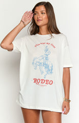 The Laundry Room First Rodeo White Oversized Tee