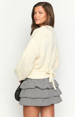 Verity Cream Knit Wrap Cardigan