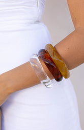 Zantie Tortoiseshell Resin Square Bangle