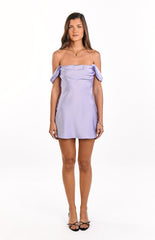 Zoella Lilac Off The Shoulder Mini Dress