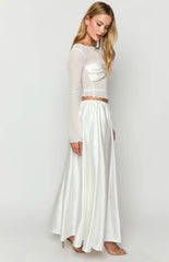 Clementine White Maxi Skirt